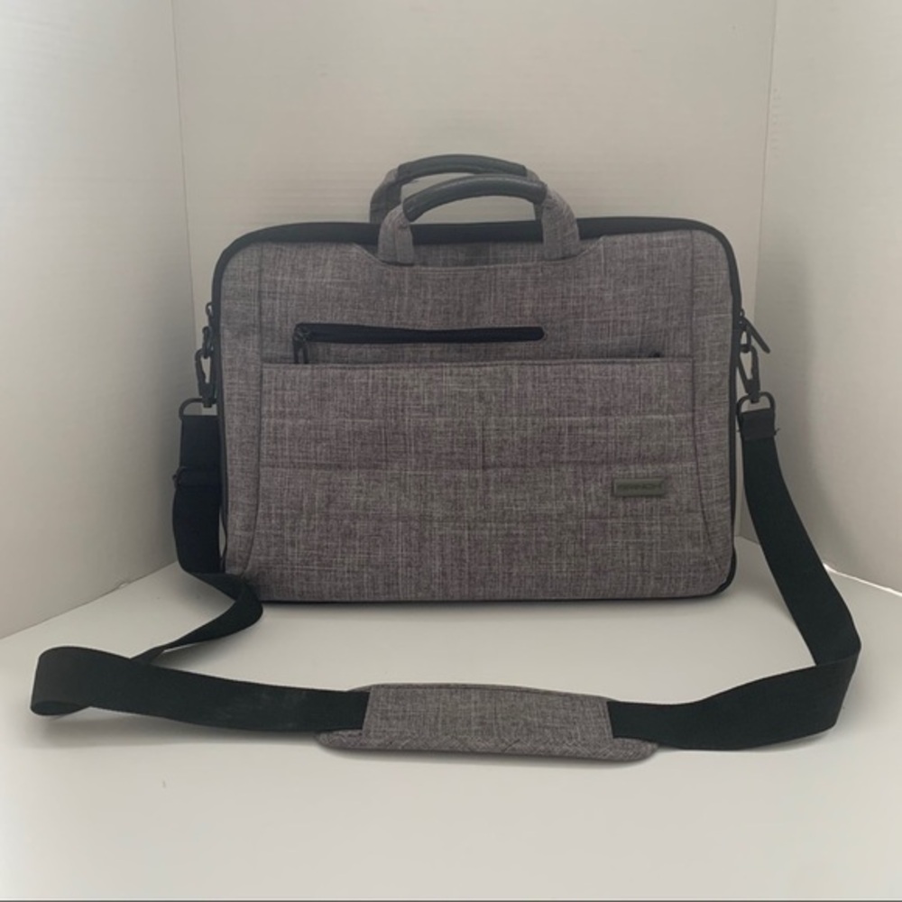 17.3in Gray laptop messenger bag Shoulder Padded